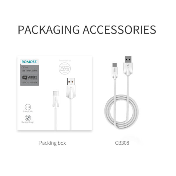 Romoss CB308 1 Meter USB Cable & Data Transmission - Image 9