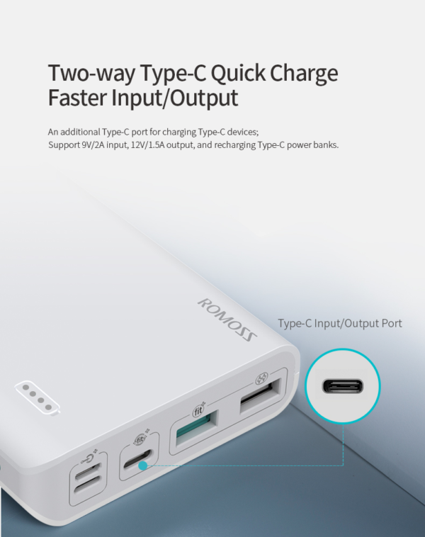 Romoss Sense 6+ 20000mAh Powerbank - Image 4